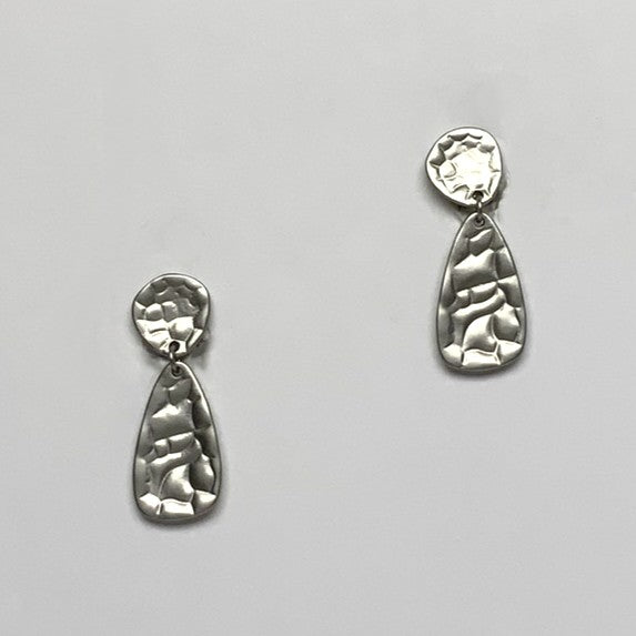 Textured Teardrop Clip On Earrings