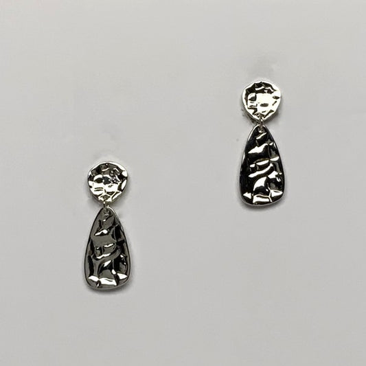 Textured Teardrop Clip On Earrings