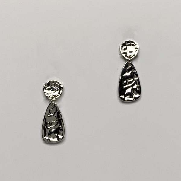 Textured Teardrop Clip On Earrings