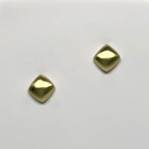 Puffed Square Clip On Earrings