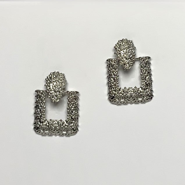 Textured Square Teardrop Earrings