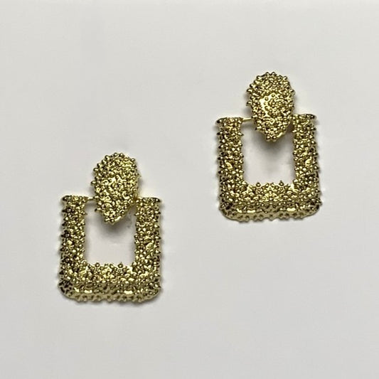 Textured Square Teardrop Earrings