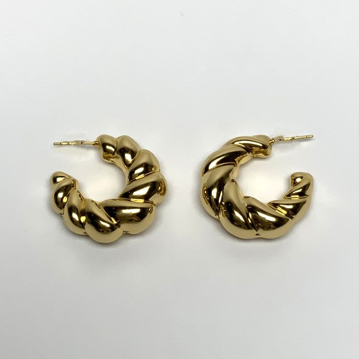 Chunky Ribbed Hoop Earrings