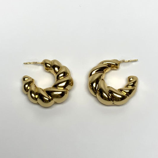 Chunky Ribbed Hoop Earrings
