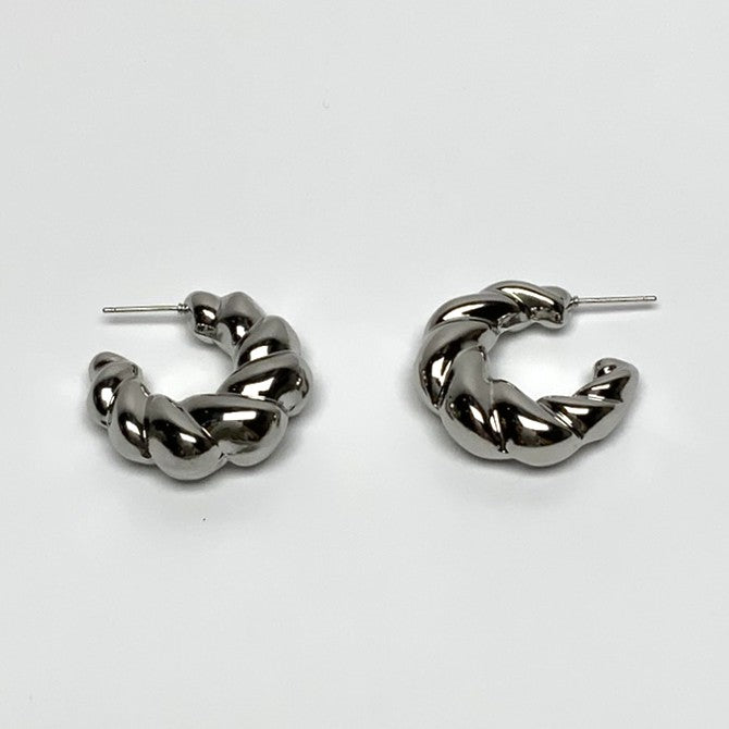 Chunky Ribbed Hoop Earrings