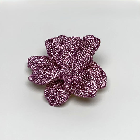 Metal Rhinestone Flower Pin