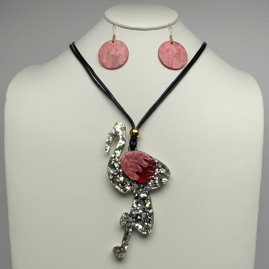 Flamingo Drop Necklace Set