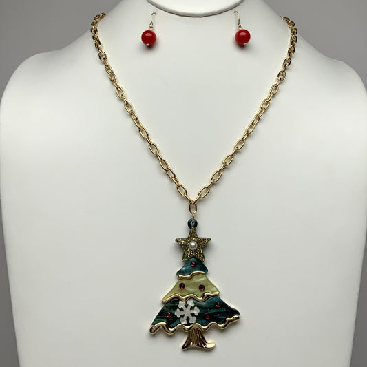 Christmas Tree Drop Necklace