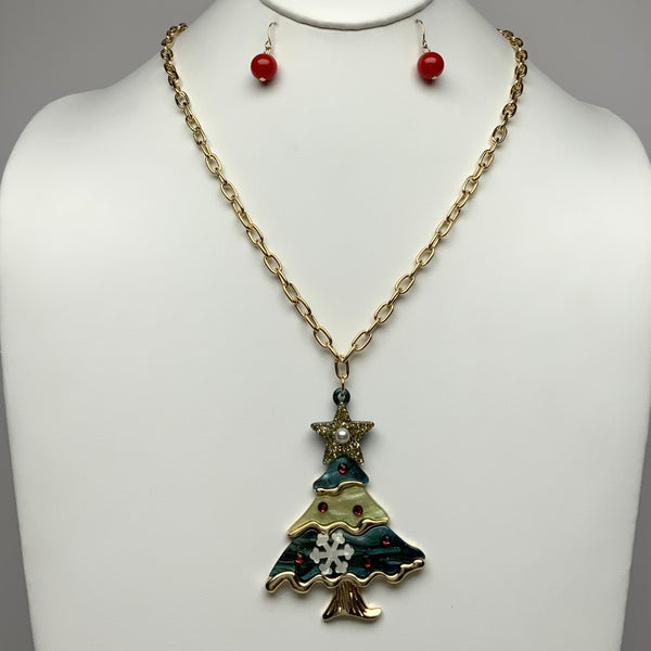 Christmas Tree Drop Necklace