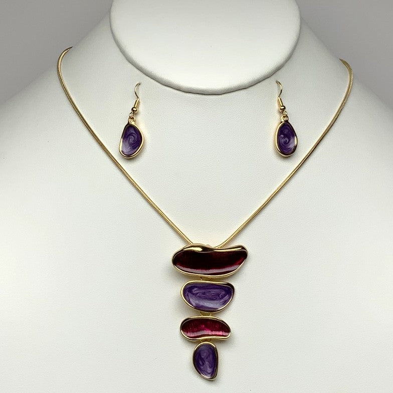 Layered Enamel Necklace Set