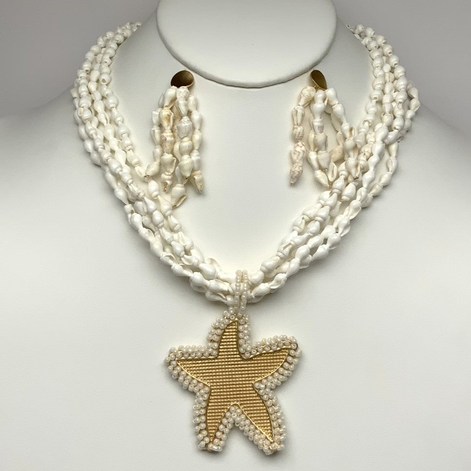 Shell Beaded Starfish Necklace