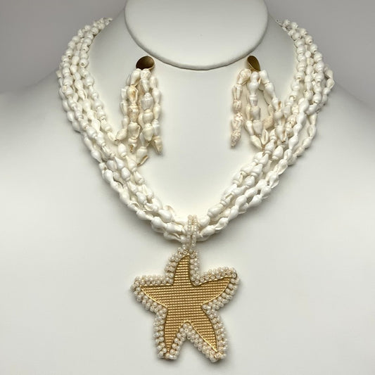 Shell Beaded Starfish Necklace