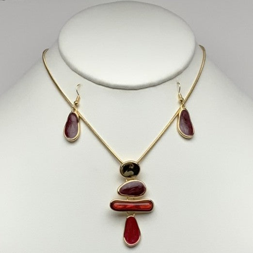 Layered Enamel Necklace Set