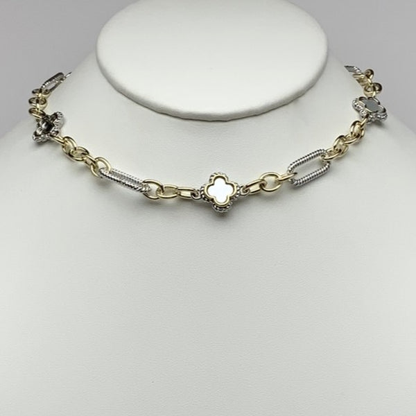 Designer Chunky Silver and Gold Necklace