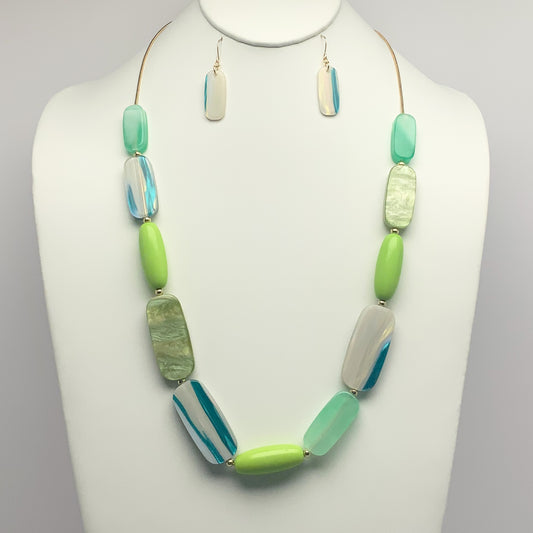 Long Lucite Necklace Set