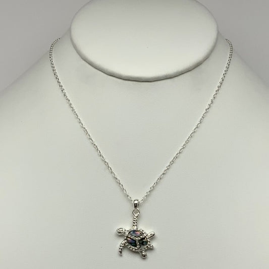 Bling Abalone Turtle Necklace