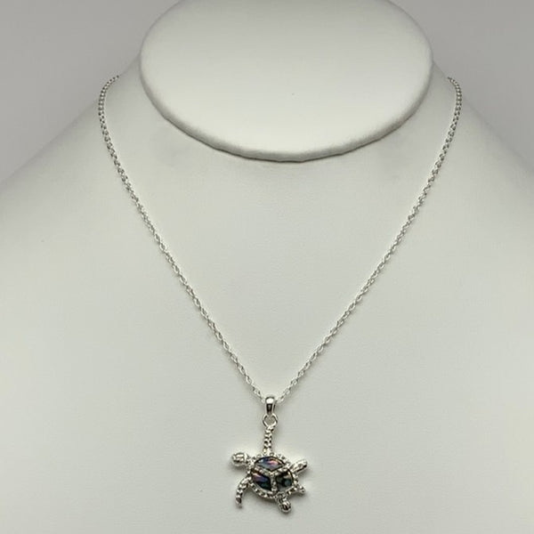 Bling Abalone Turtle Necklace