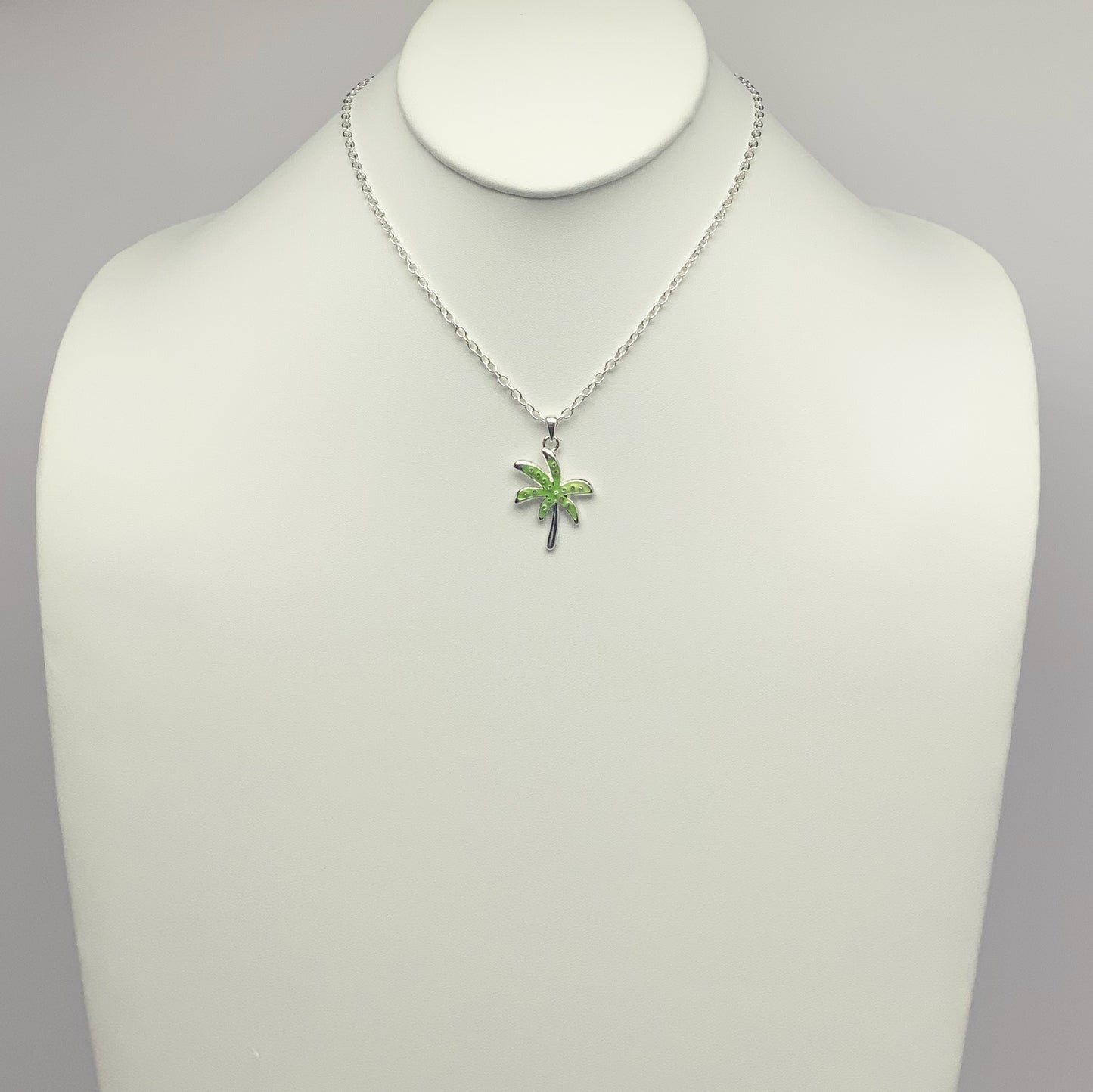 Palm Tree Crystal Drop Necklace