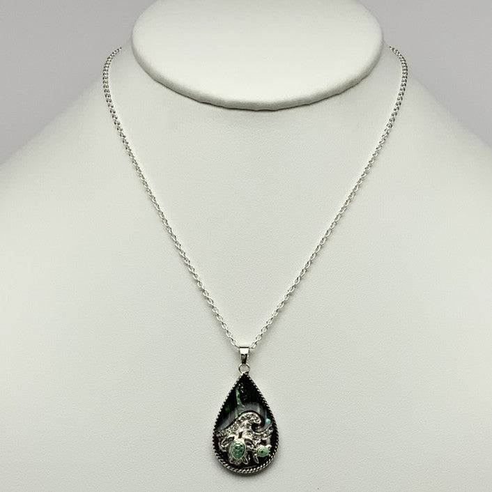 Droplet Wave Turtle Necklace