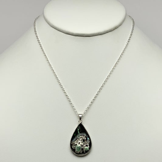 Droplet Wave Turtle Necklace