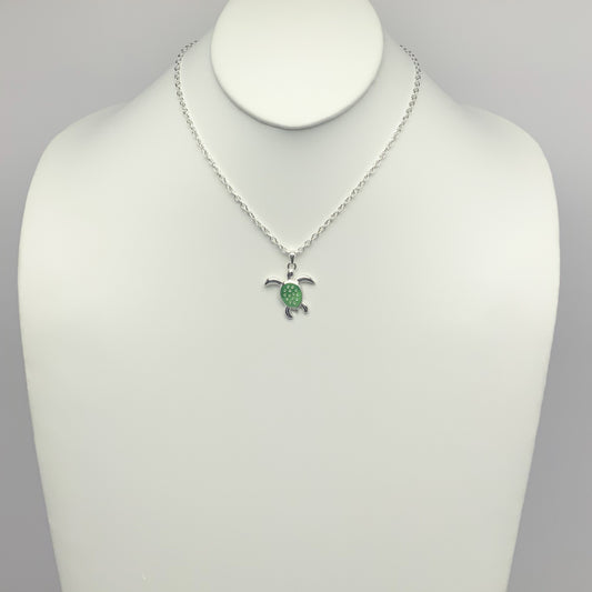 Crystal Turtle Drop Necklace