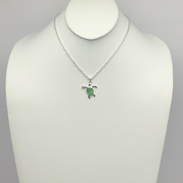 Crystal Turtle Drop Necklace