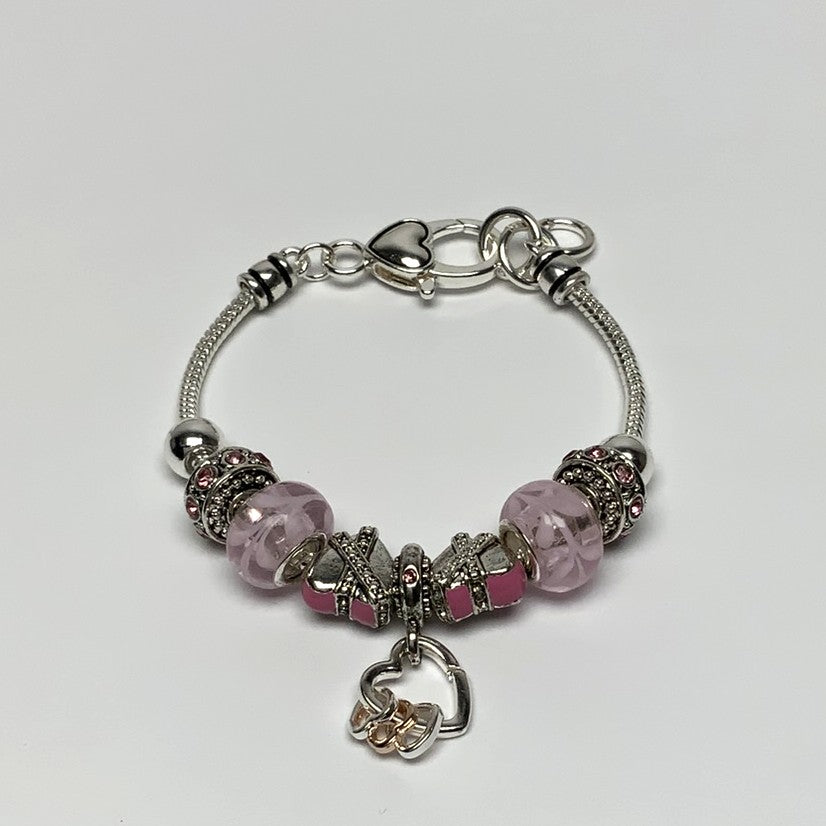 Pink Chunky heart Bracelet