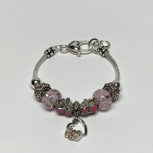 Pink Chunky heart Bracelet