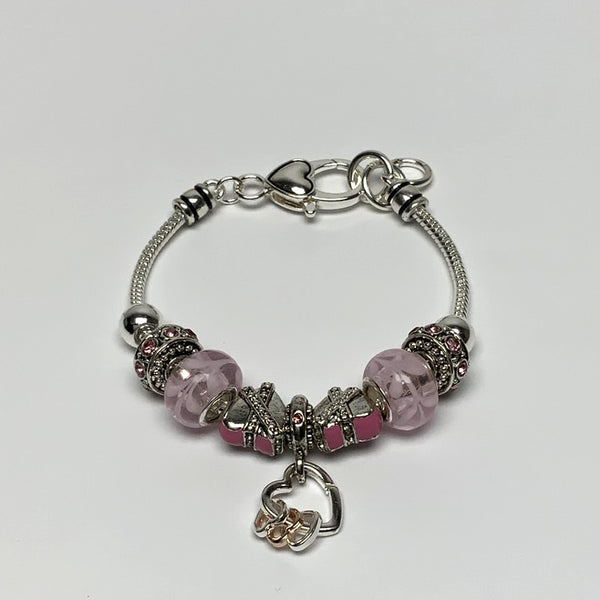 Pink Chunky heart Bracelet