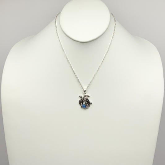 Turtle Drop with Stone Necklace