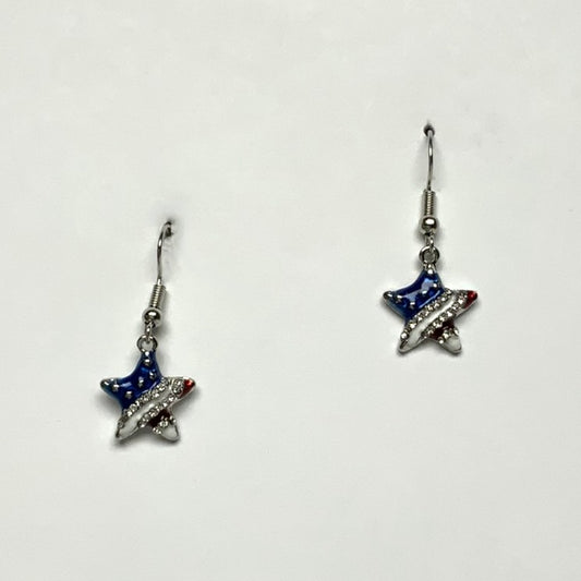 Small Patriotic Star Earrings
