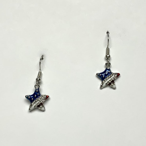 Small Patriotic Star Earrings