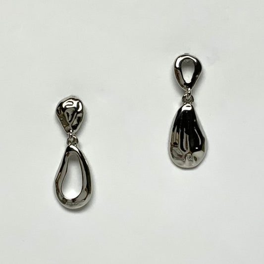 Hammered Teardrop Outline Earrings