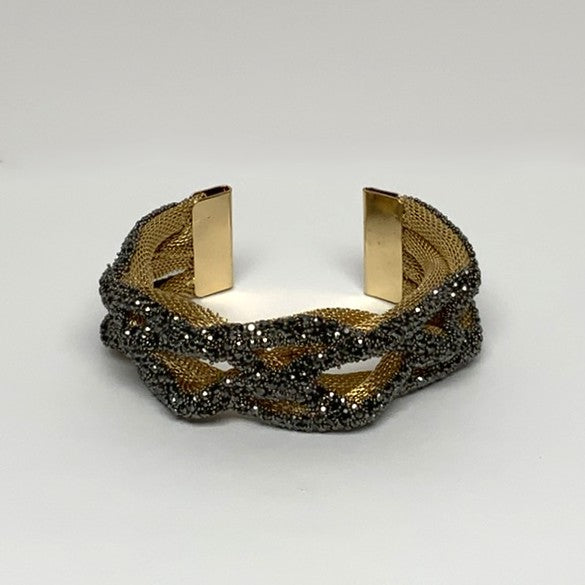Crystal Braided Cuff Bracelet