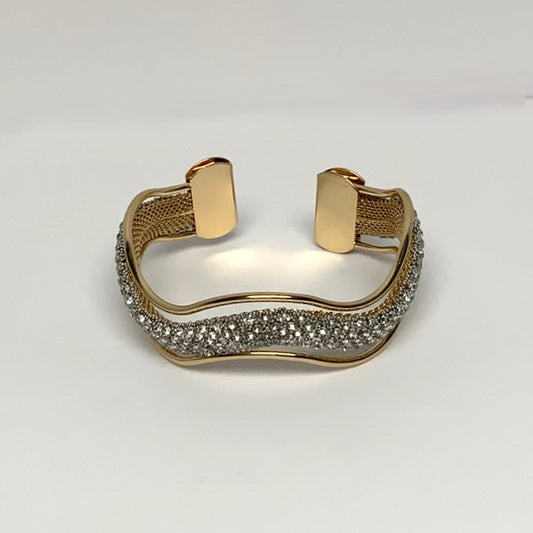 Wavy Crystal Cuff Bracelet