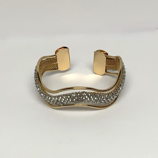 Wavy Crystal Cuff Bracelet