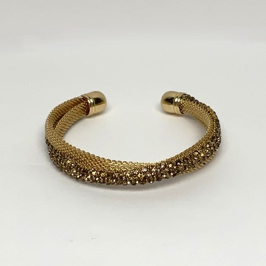 Crystal Chain Mesh Cuff Bracelet