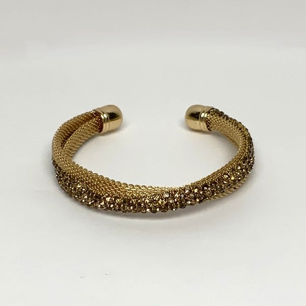 Crystal Chain Mesh Cuff Bracelet
