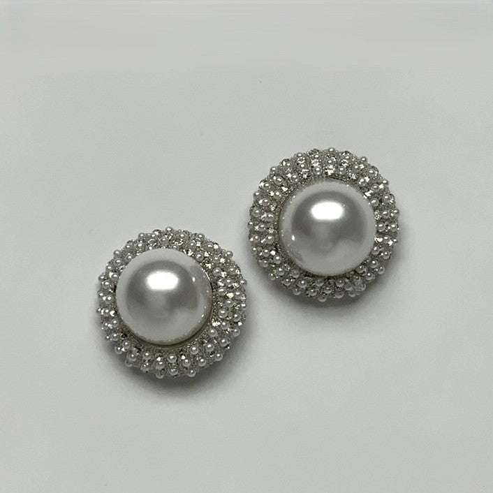 Crystal Pearl Stud Earrings