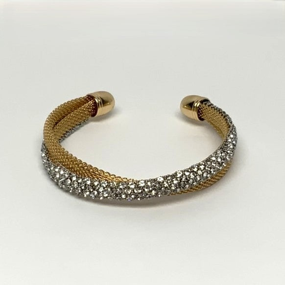Crystal Chain Mesh Cuff Bracelet