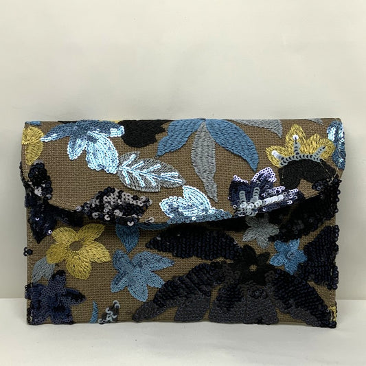 Sequins Floral Mesh Wicker Clutch Bag