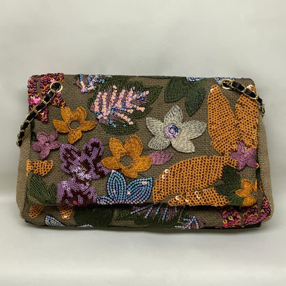 Flower Patterned Sequined Bag