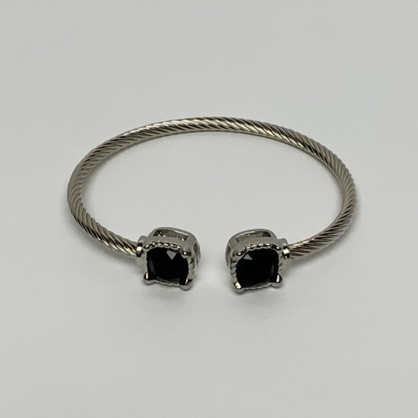 Twist Square Crystal Cuff Bracelet