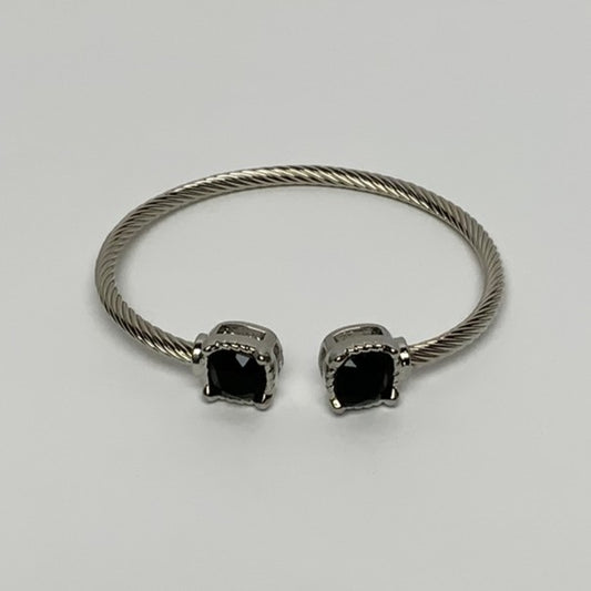 Twist Square Crystal Cuff Bracelet