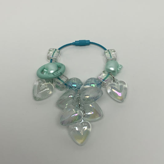Beaded Heart Charm Keychain
