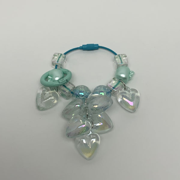 Beaded Heart Charm Keychain