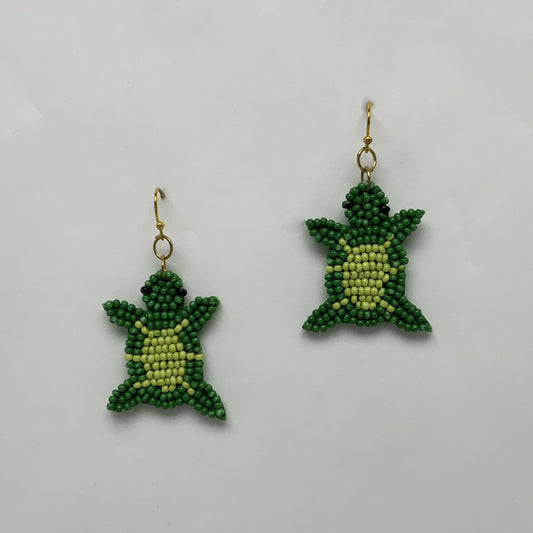 Beaded Turtle Earrings