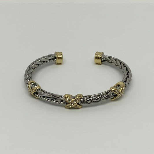Braided Three "X" Cuff Bracelet