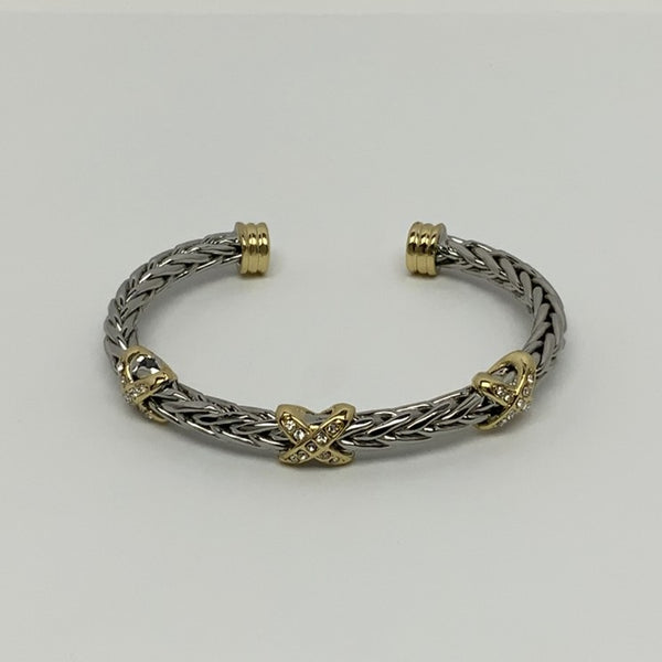 Braided Three "X" Cuff Bracelet