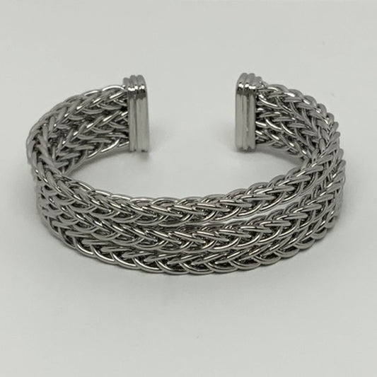 Layered Braided Cuff Bracelet